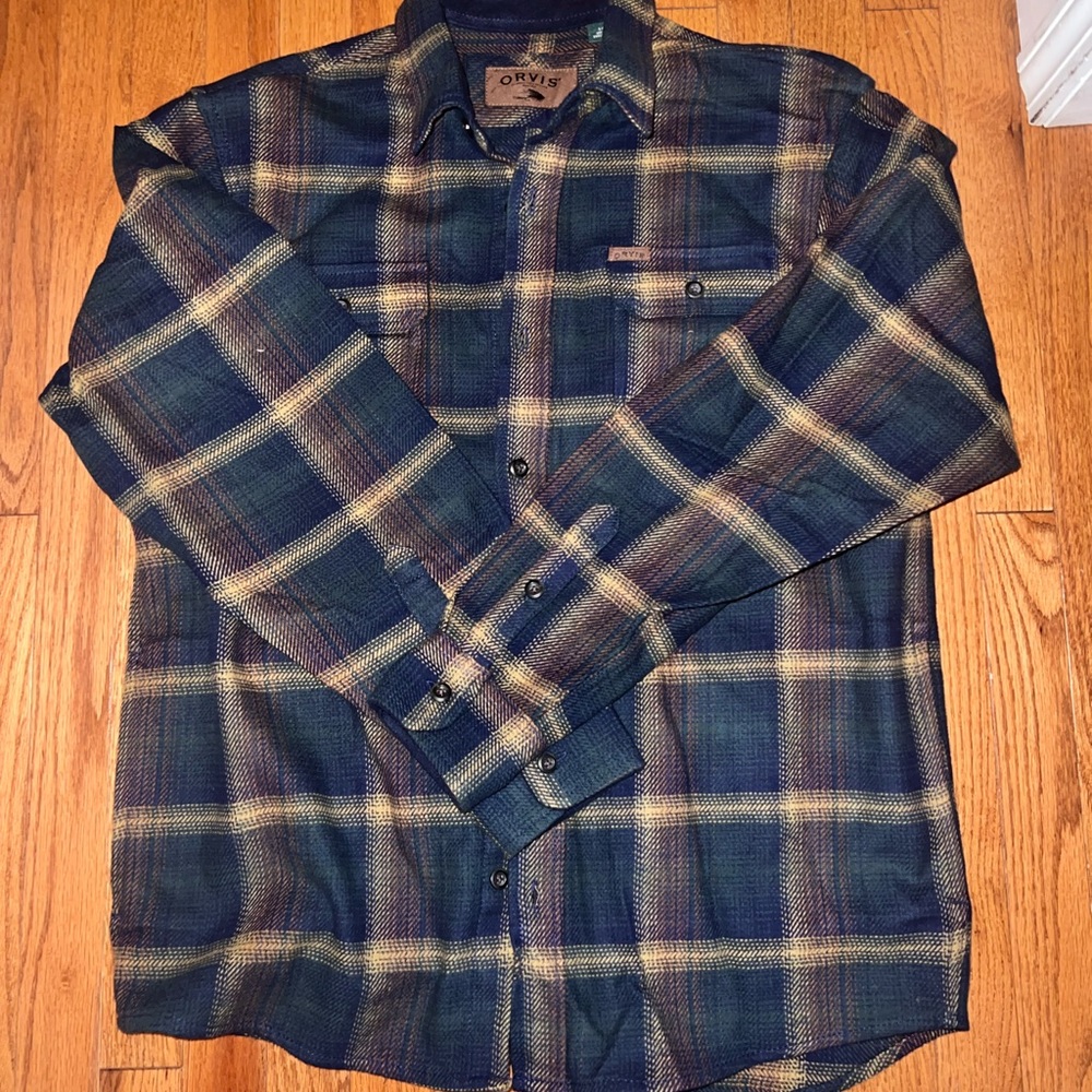 EUC Men’s Orvis Plaid Heavyweight Flannel Shirt - Large